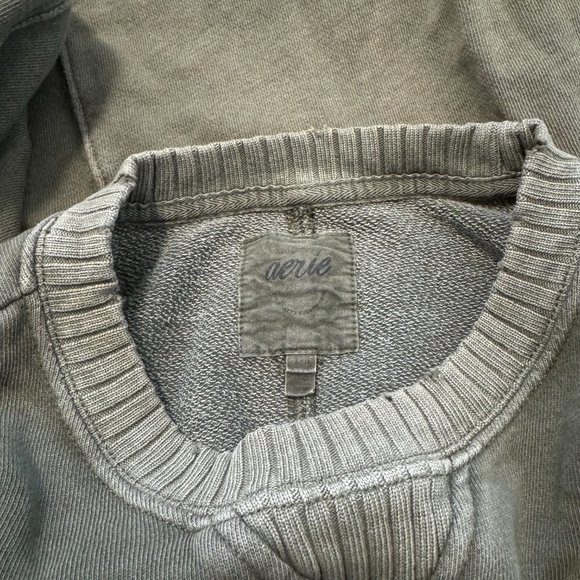 Aerie Olive Green Oversized Distressed Sweatshirt Womens Size Large - Picture 6 of 10